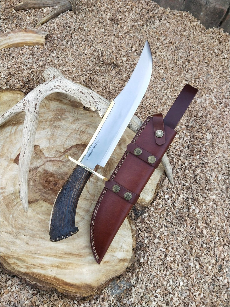Custom Handmade Stainless Steel Bowie Knife With Stag Handle, Hunting Knife, Best Gift, Birthday Gift, Gift for him