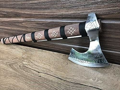 CUSTOM HANDMADE CARBON STEEL BEARDED VIKING HATCHET TOMAHAWK HUNTING OUTDOOR AXE