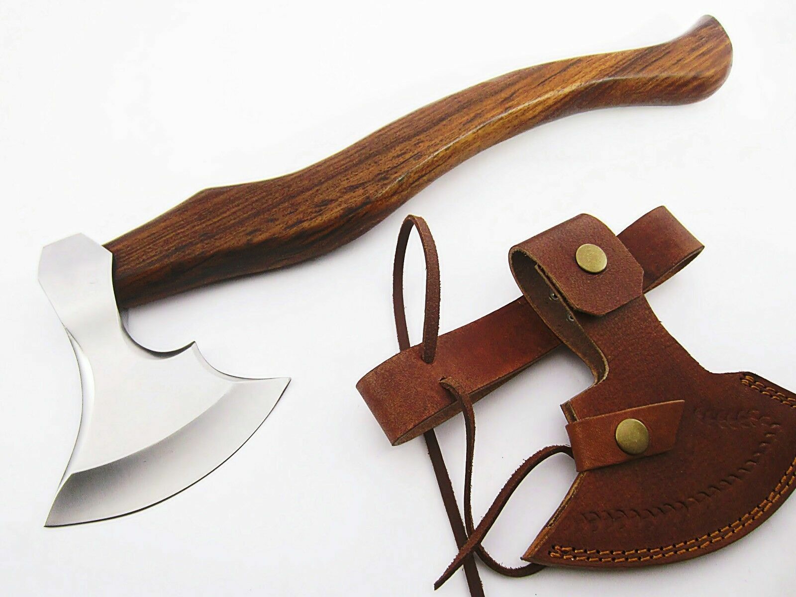 Hand Forged High Polish Carbon Steel Viking Tomahawk Axe – Handmade Outdoor Camping & Battle Hatchet