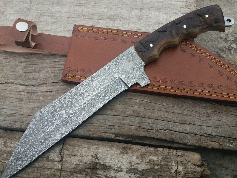 Viking Seax, Handmade high Carbon Damascus Steel