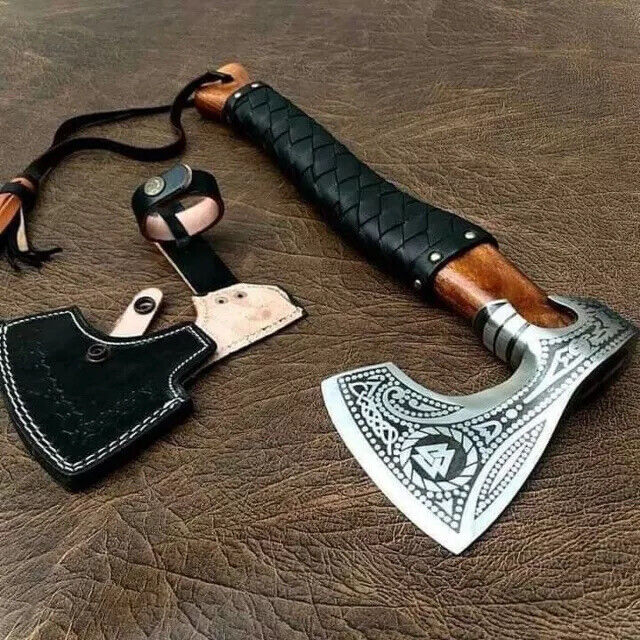 Christmas Gift Hatchet Custom Handmade Carbon Steel Tomahawk Axe Throwing Viking Hunting Axe