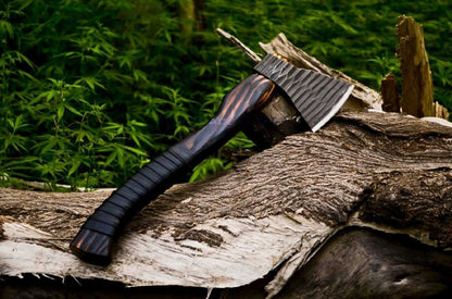 CUSTOM HANDMADE HIGH CARBON STEEL HUNTING VIKING BEARDED HATCHET TOMAHAWK AXE