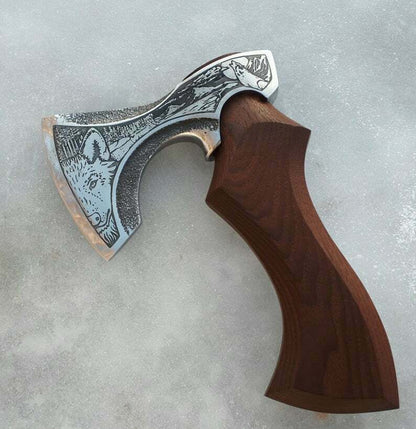 CUSTOM HAND FORGED CARBON STEEL HANDLE VIKING THROWING HATCHET TOMAHAWK AXE