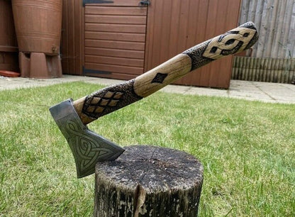 Christmas Gift Custom Handmade Carbon Steel Hunting Viking Hatchet Tactical Bearded Ragnar Axe