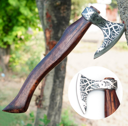 Custom Handmade Carbon Steel Viking Axe NORSE Axe Throwing Norse with Sheath