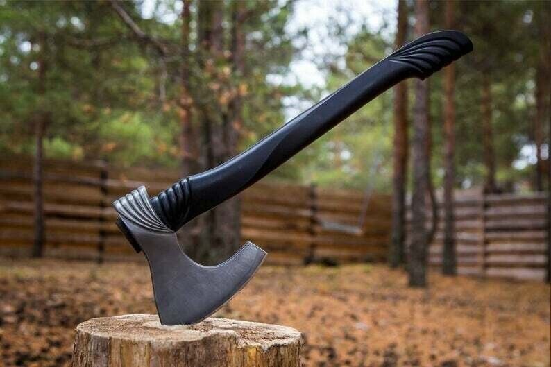 Hand-Forged High Carbon Steel Axe Head | 20" Forged Blade (512 Layers) | Replacement Axe Head for Hunting, Camping