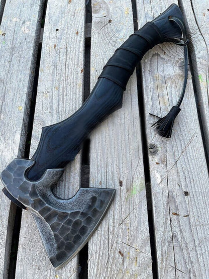 19" Hand-Forged Carbon Steel Axe | 5" Cutting Edge | Ash Wood Handle | Handmade Viking Axe | Collectible Gift