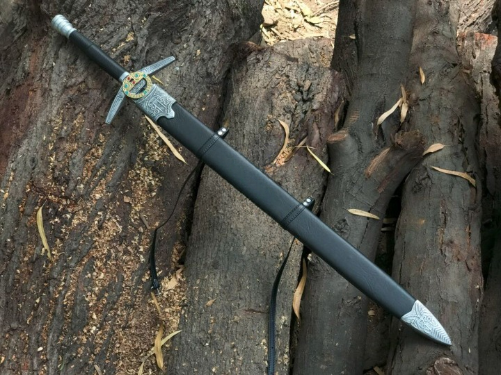 GeraltsSteelSagaUSAVANGUARDLimitedEditionSwordReplicaLegendarySilverSwordWitcher3Sword