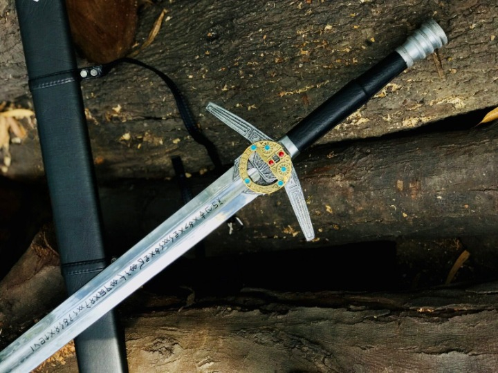 GeraltsSteelSagaUSAVANGUARDLimitedEditionSwordReplicaLegendarySilverSwordWitcher3Sword