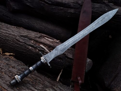 AVikingBattleReadyDamascusSteelSwordHandForgedDamascusSteelVikingSwordBladeMaster 7j