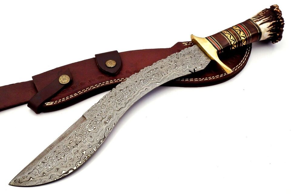 Buy Now Damascus Steel Bowie Kukri Knife