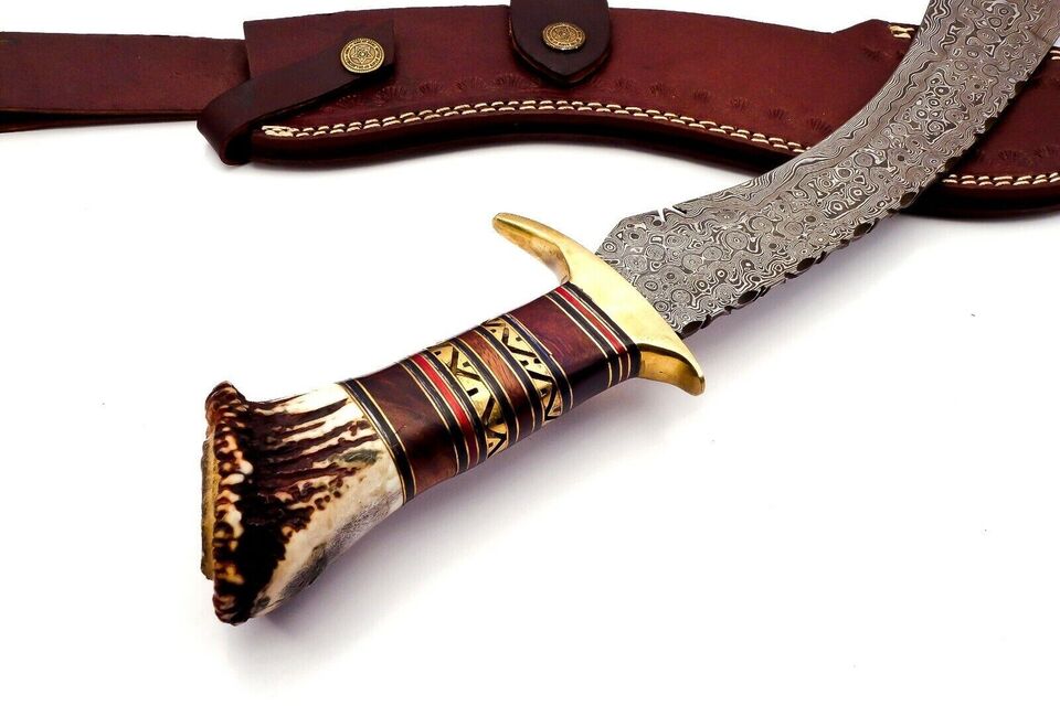 Buy Now Damascus Steel Bowie Kukri Knife
