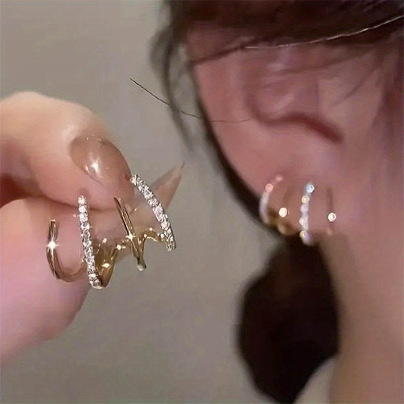 Claw Design Inlaid With Shiny Zircon Decor Elegant Sexy Stud Earrings Copper Jewelry Daily Casual - Valentine's Day Gift