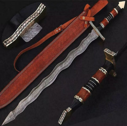 Masterpiece Viking Sword: Engraved, Durable, Hand-Forged | Husband GIFT | BF GIFT | Hunter Lover Sword