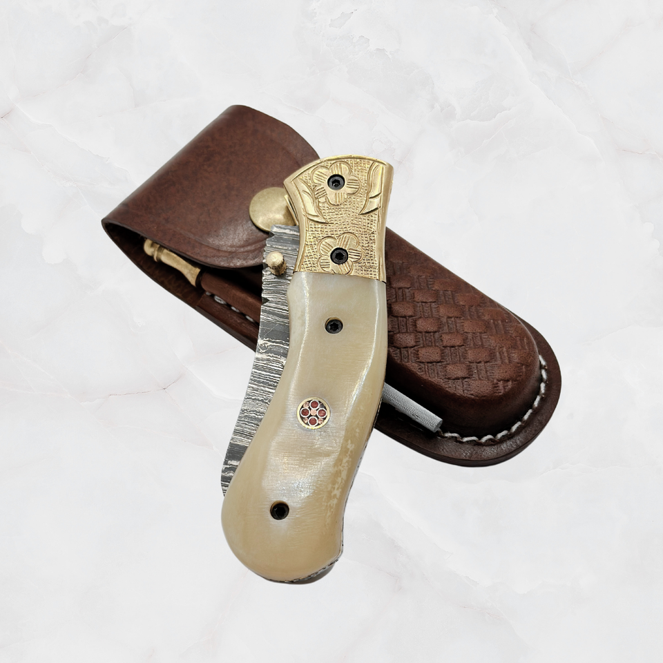Buy Now HandForged Damascus Steel Folding Pocket Knife