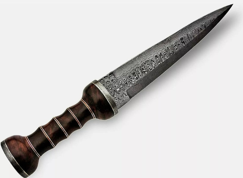 HandForgedDamascusSteelGladiatorSwordAuthenticCombatBlade 4jpg