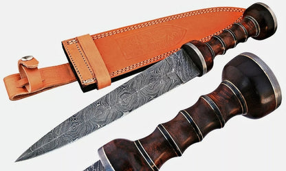 Hand-Forged Damascus Steel Gladiator Sword: Authentic Combat Blade