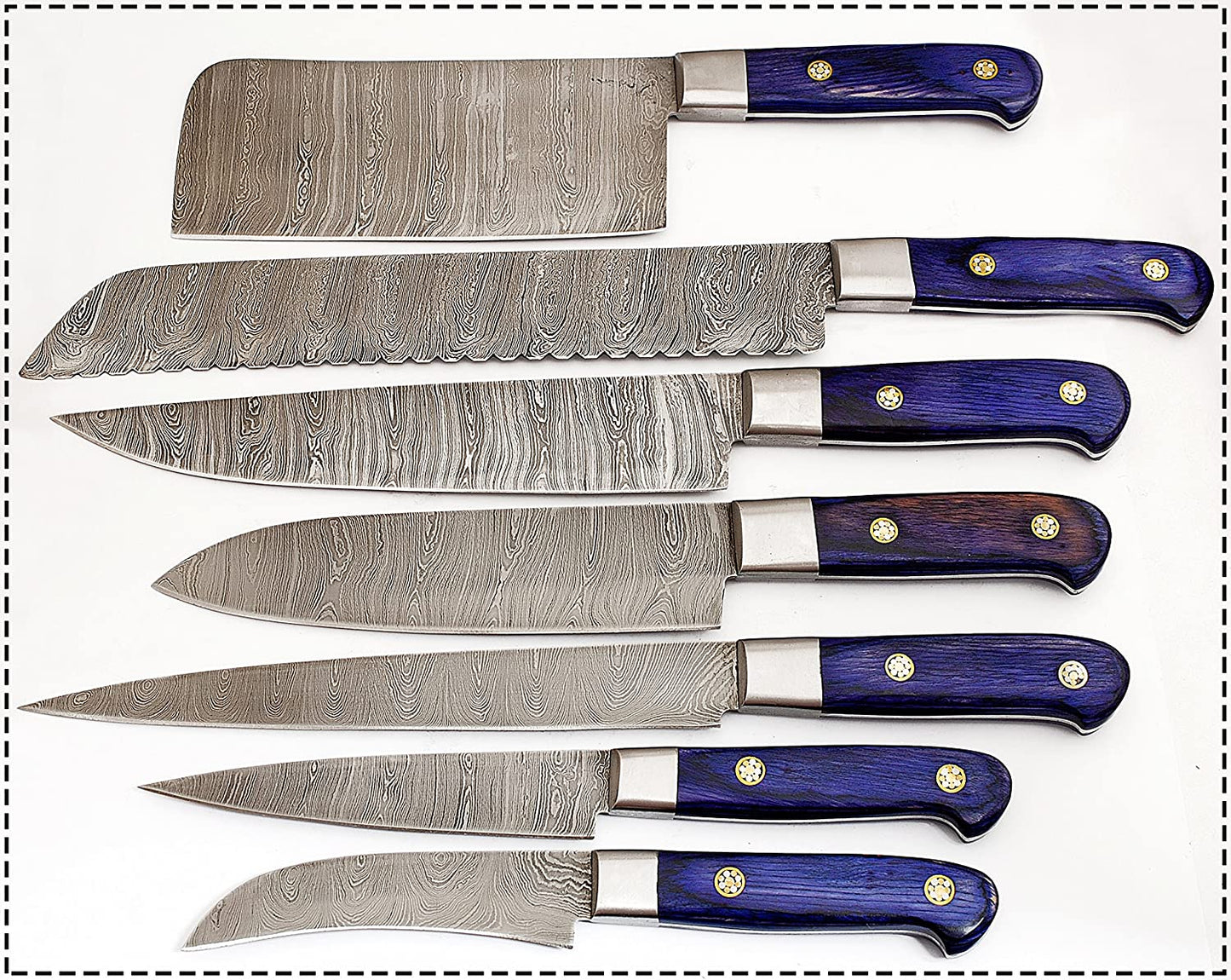 Versatile Craftsmanship: Custom Handmade Damascus Steel Chef Knife Set for Kitchen, Camping, and Exceptional Gifts