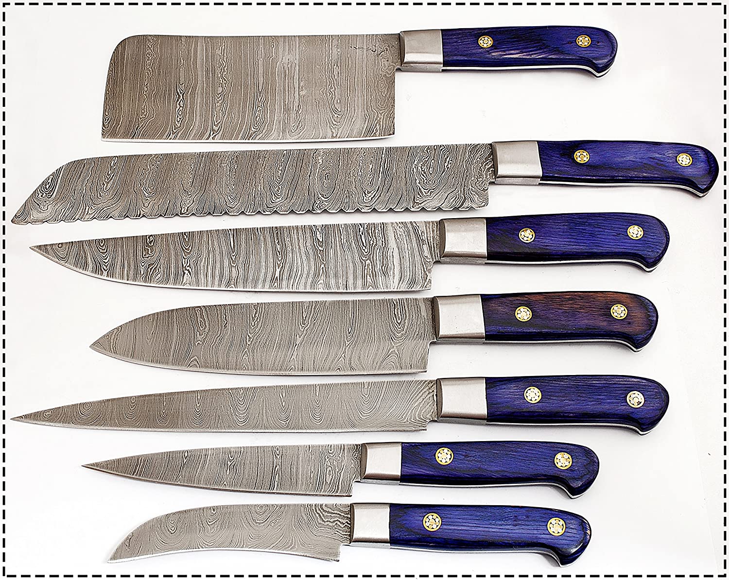 Versatile Craftsmanship: Custom Handmade Damascus Steel Chef Knife Set for Kitchen, Camping, and Exceptional Gifts