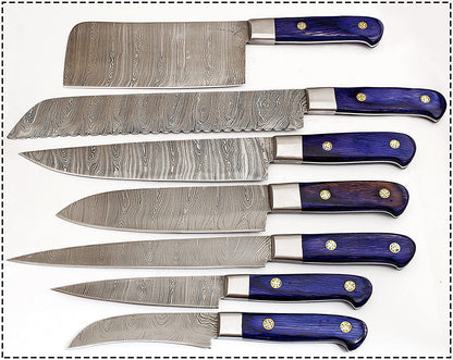 Versatile Craftsmanship: Custom Handmade Damascus Steel Chef Knife Set for Kitchen, Camping, and Exceptional Gifts