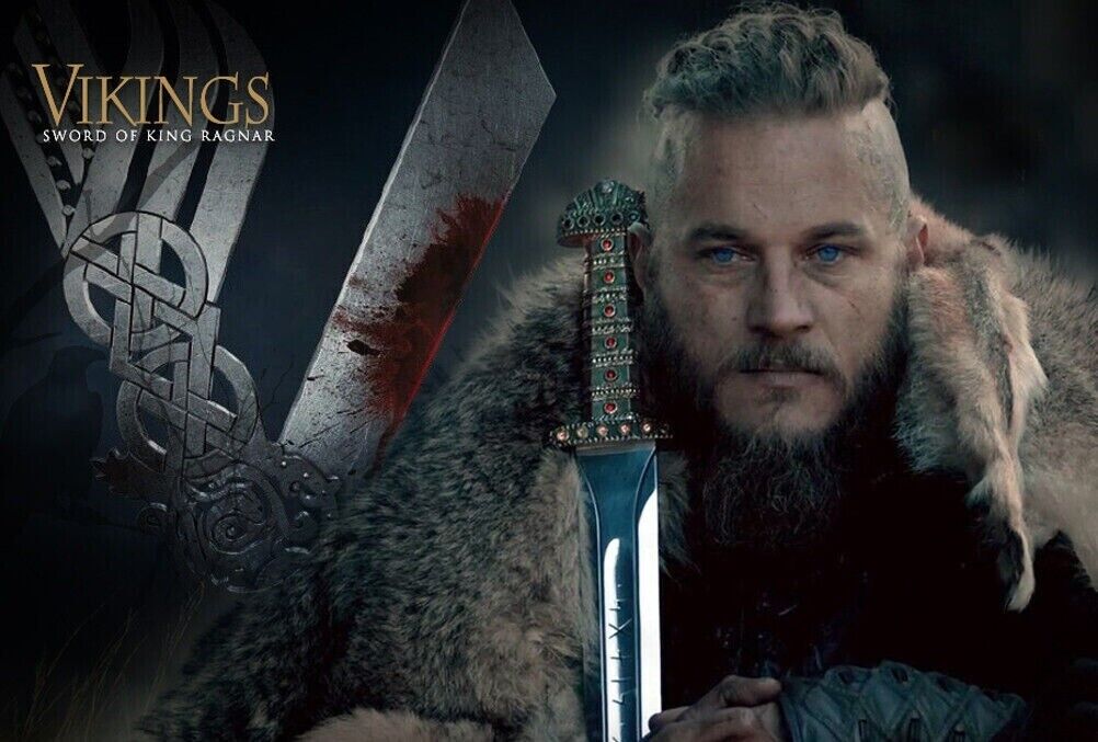 BattleReadyVikingSwordofKingRagnarScabbardPlaqueIncluded 4jpg