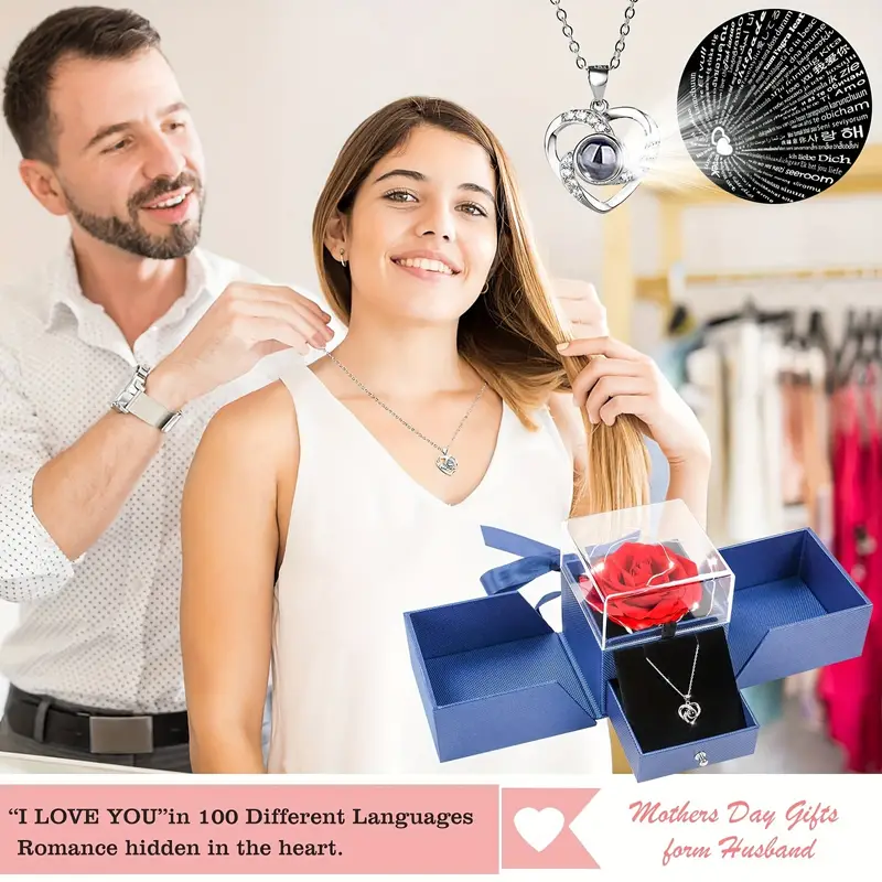 Rose Gifts For Mom Her Girlfriend Women With I Love You Necklace In 100 Languages (2).png