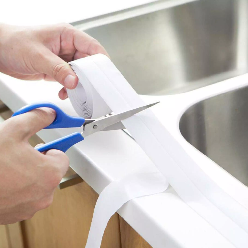PVC Bath Sealant Tape For Bathtub, Kitchen, Shower, Floor & Wall Sealing white