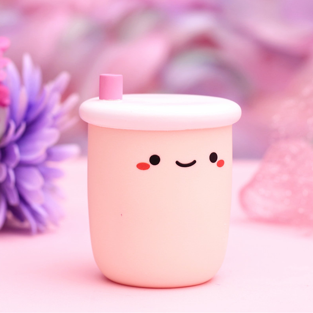 Boba Light Bulb Cup for Kids Room & Home Decoration white
