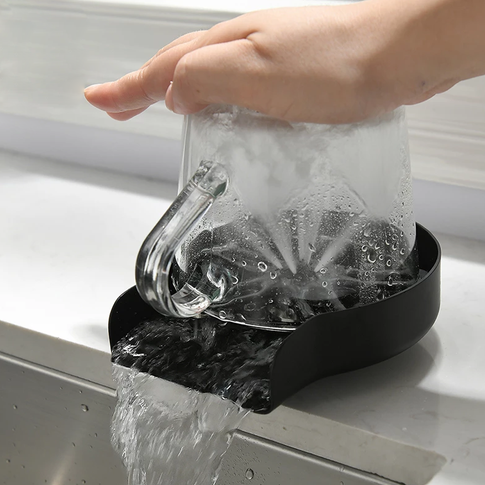Automatic Glass Washer Rinser Tool – Countertop Wine Glass Washer for Kitchen Sink