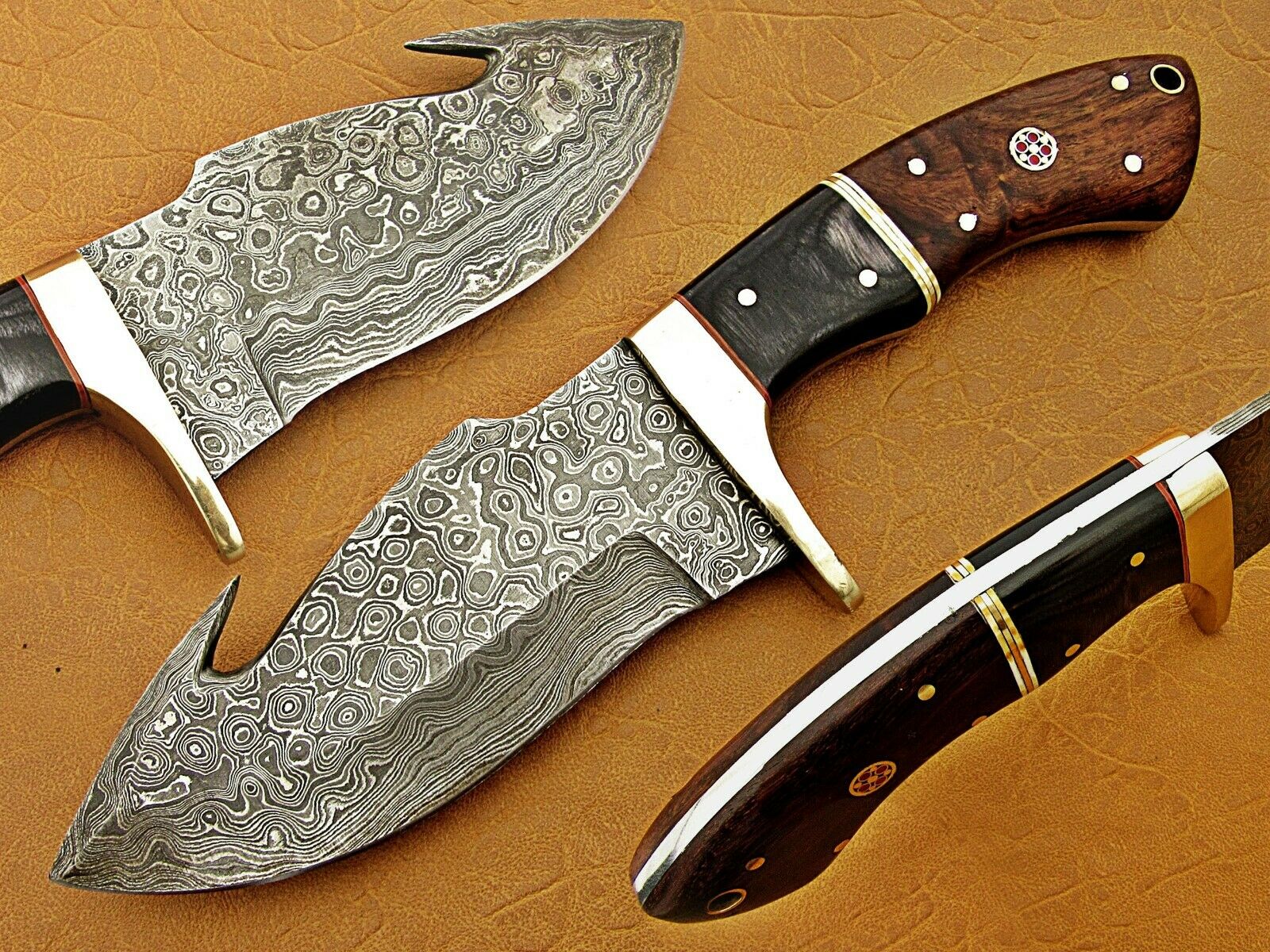 Damascus Hunting Knife, Fixed Blade Knife , Skinner Knife, Hand Made Hunting Knife,