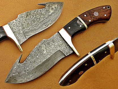 Damascus Hunting Knife, Fixed Blade Knife , Skinner Knife, Hand Made Hunting Knife,