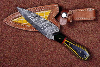 Beautifull Handmade Damascus Dagger Double Edge Knife,