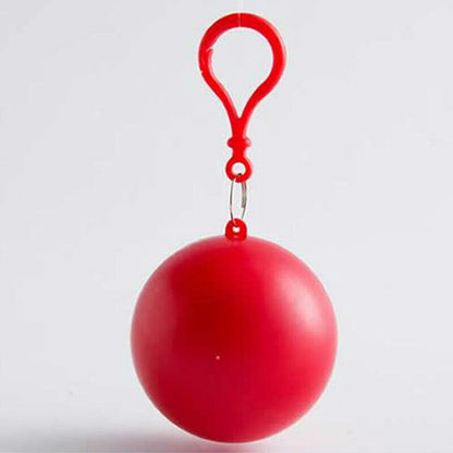 Portable Raincoat Ball Keychain red