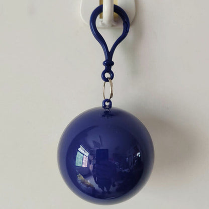 Portable Raincoat Ball Keychain blue