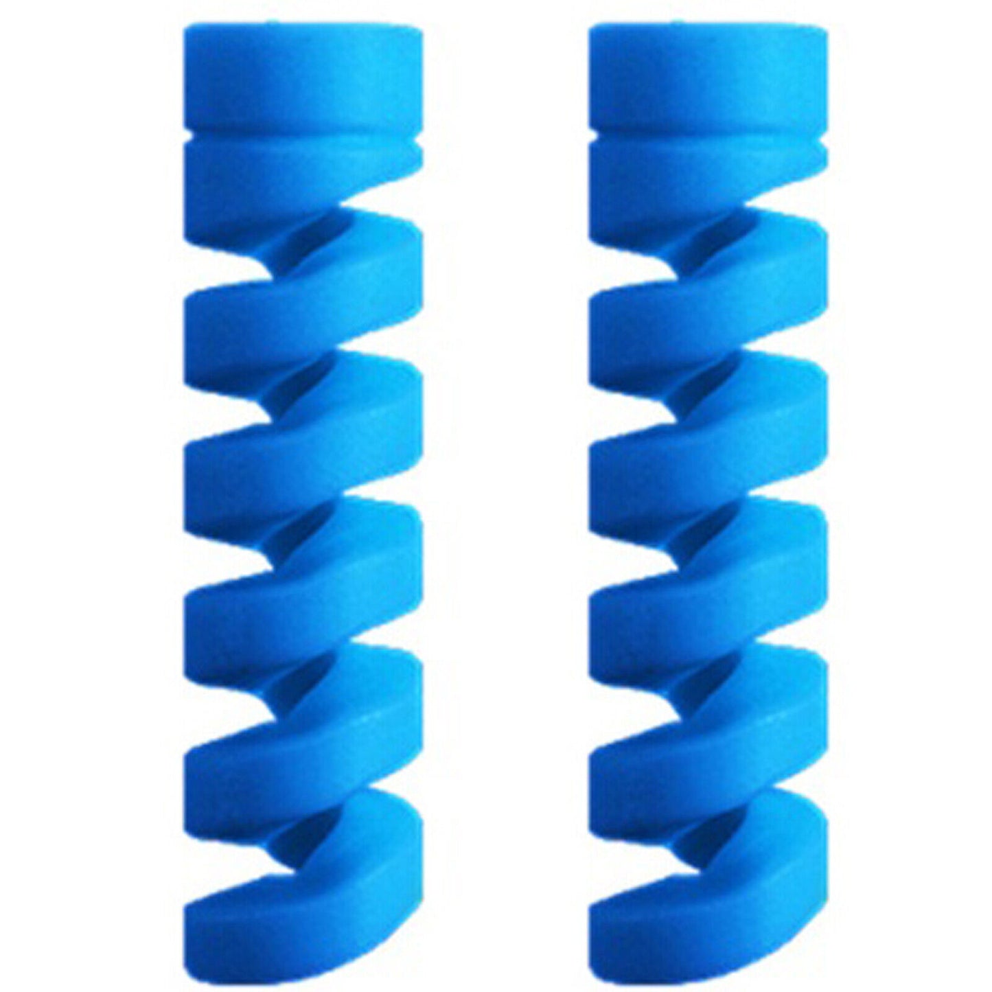 Spiral Cable And Wire Protector For Charger & Earphones blue