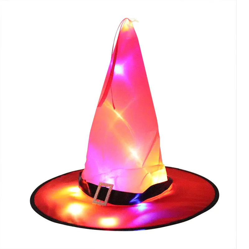 Hanging Halloween Witch Hat Lights red