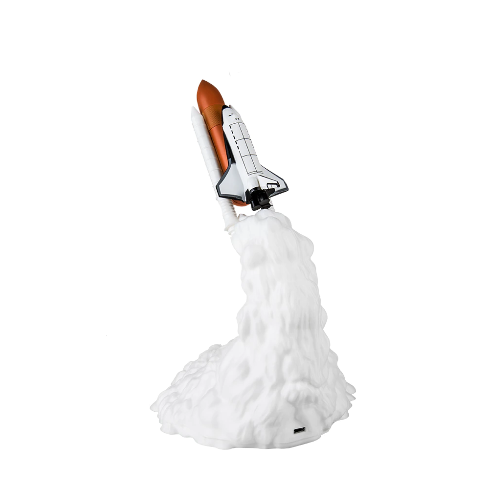 3D Space Shuttle Lamp Light For Night Décor Horizontal launch