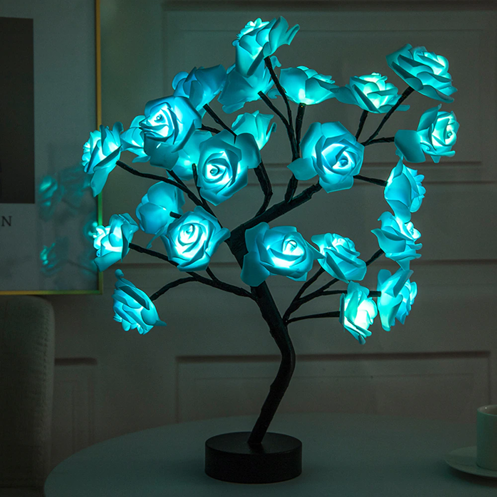 LED Rose Tree Lamp For Delightful Home Décor Blue