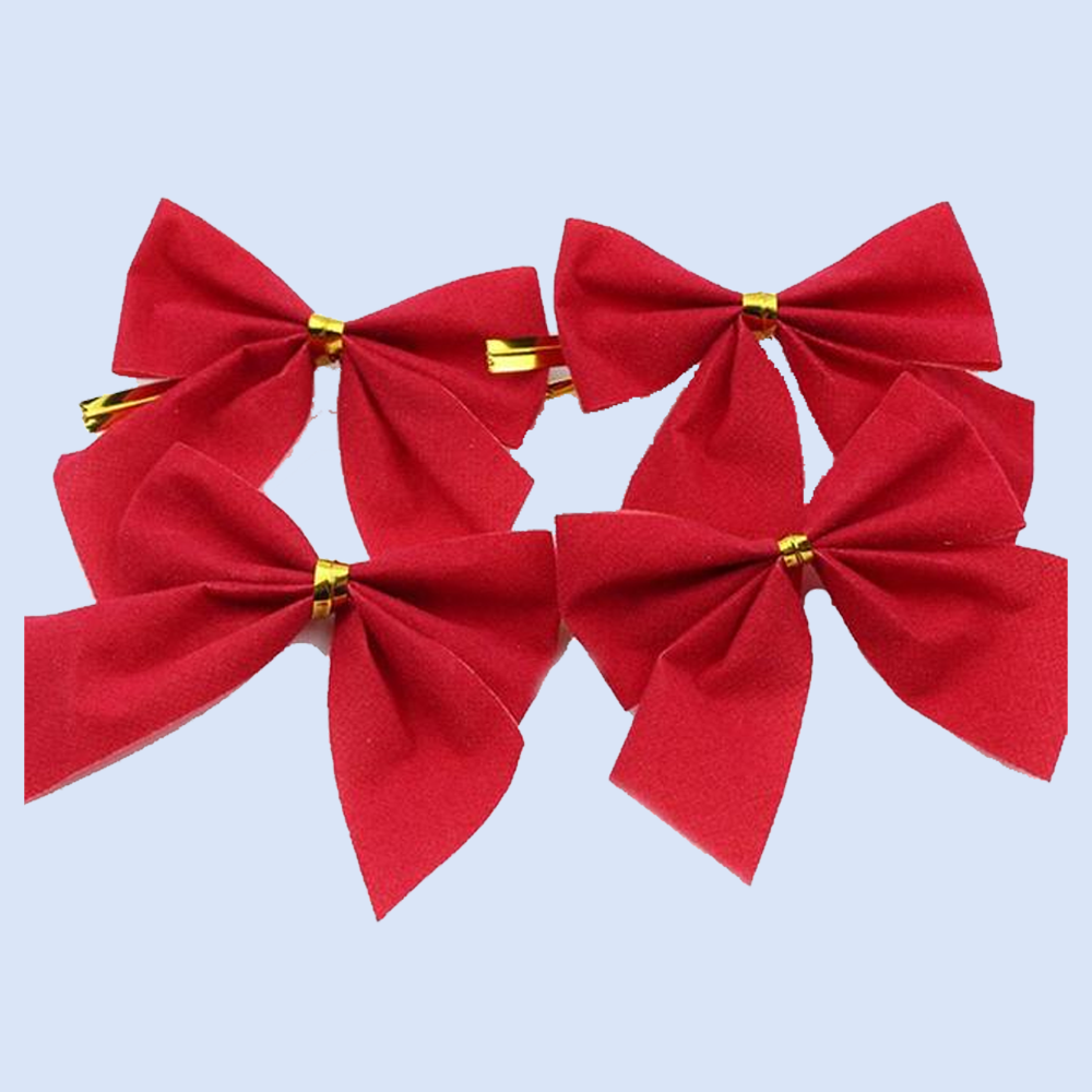 Cute Mini Christmas Bows For Tree Decoration Red