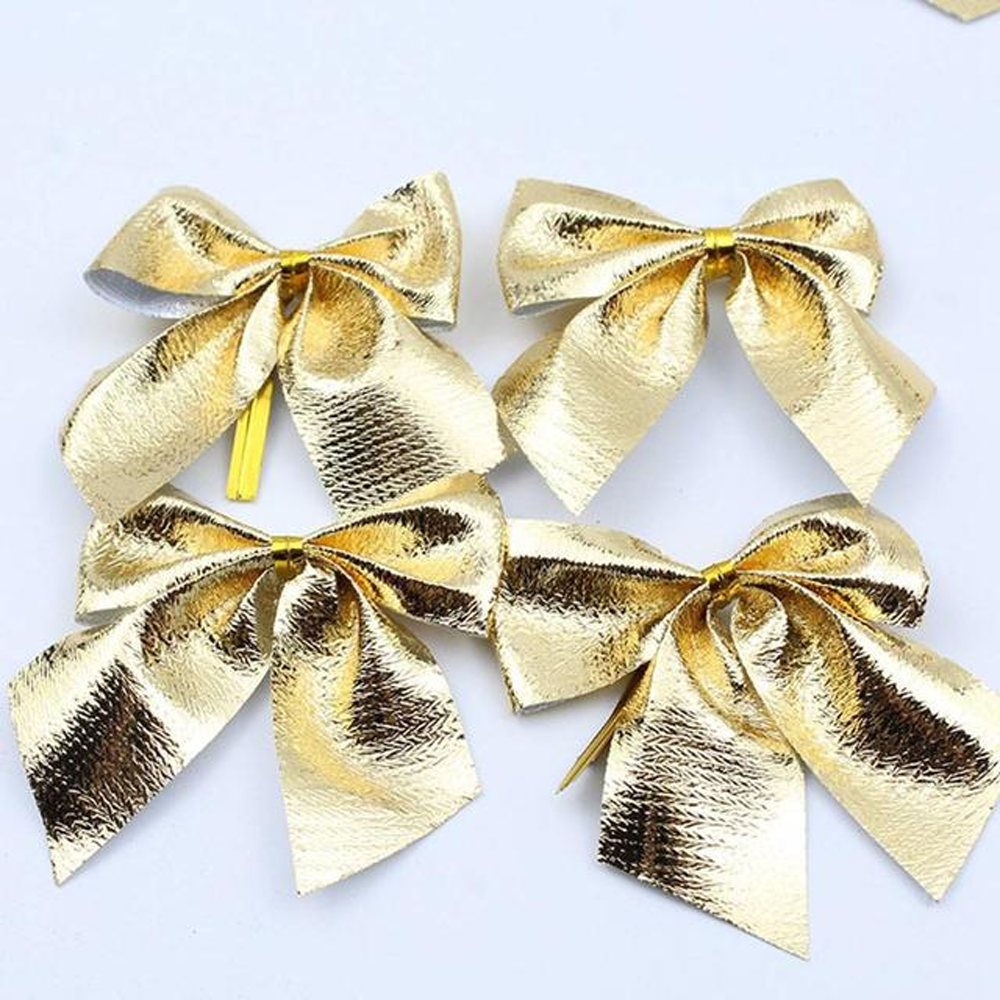 Cute Mini Christmas Bows For Tree Decoration Gold