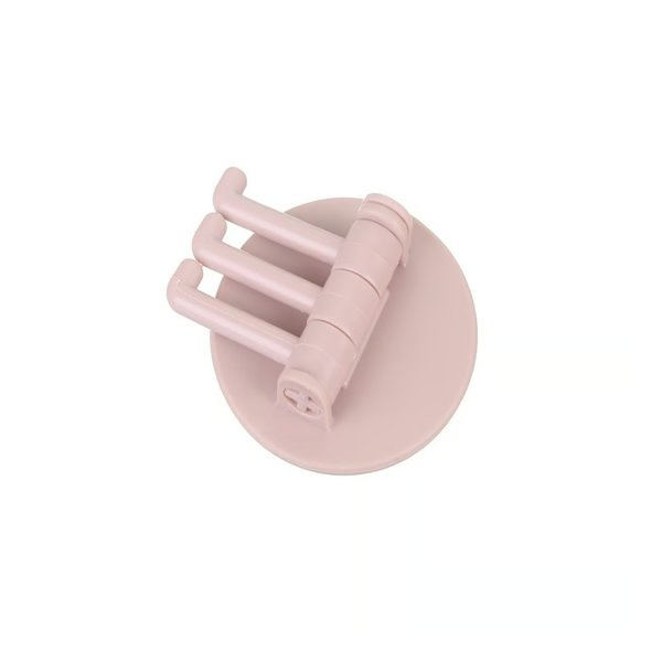3 Branch Rotating Adhesive Wall Hook pink