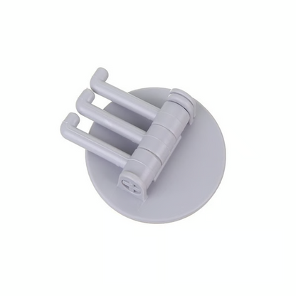 3 Branch Rotating Adhesive Wall Hook Gray
