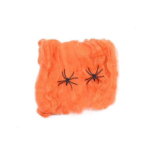 Spooky Halloween Spider Web Décor orange