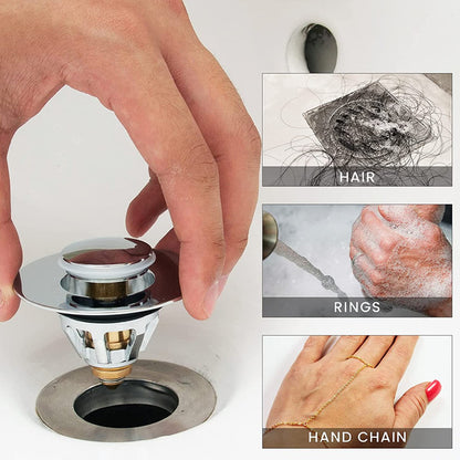 Stainless Steel Wash Basin Pop Up Drain Filter 1