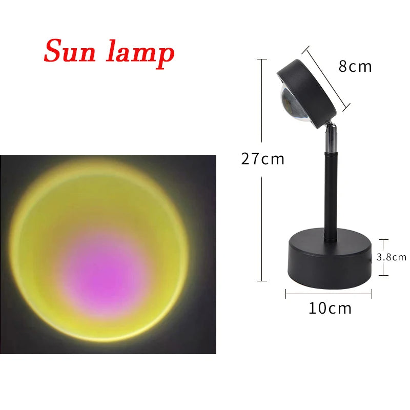 Relaxing Rainbow Sunset Red LED Projector Sun