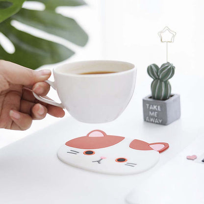 Cat Shaped Tea Coaster Cup Mat (2).jpg