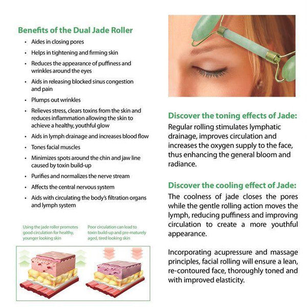 Real Jade Facial Roller and Gua Sha Set  Jade Roller  Gua Sha Set  4