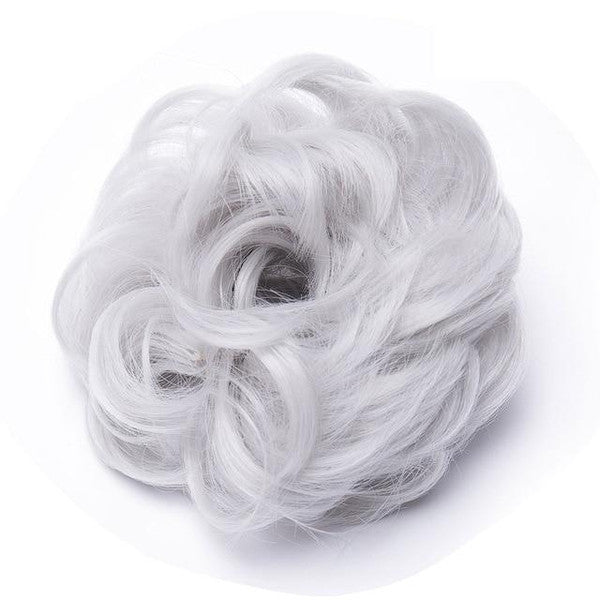 Rose Bun Hair Scrunchie  Gray