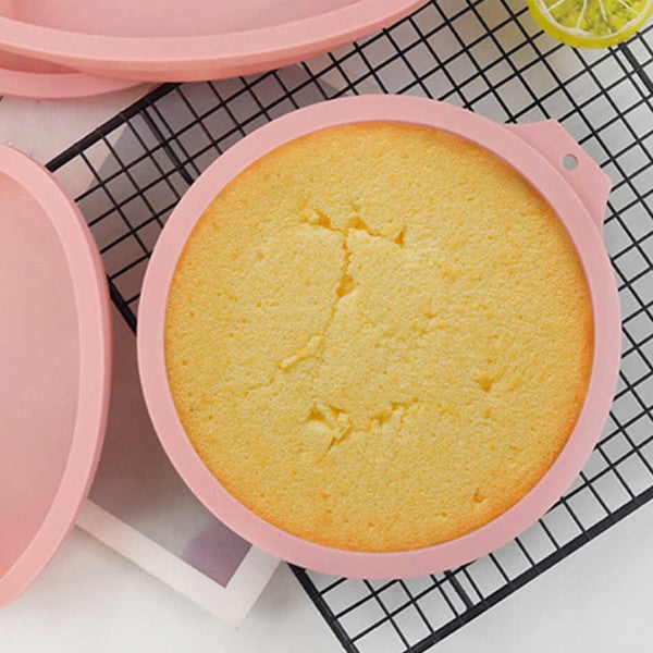 8" Silicone Rainbow Cake Mold Set Pink