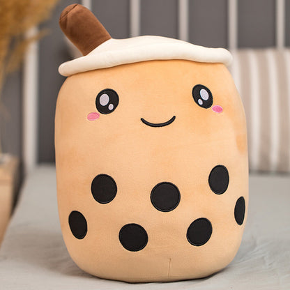 Stuffed Boba Plush Toy Doll Brown Smile